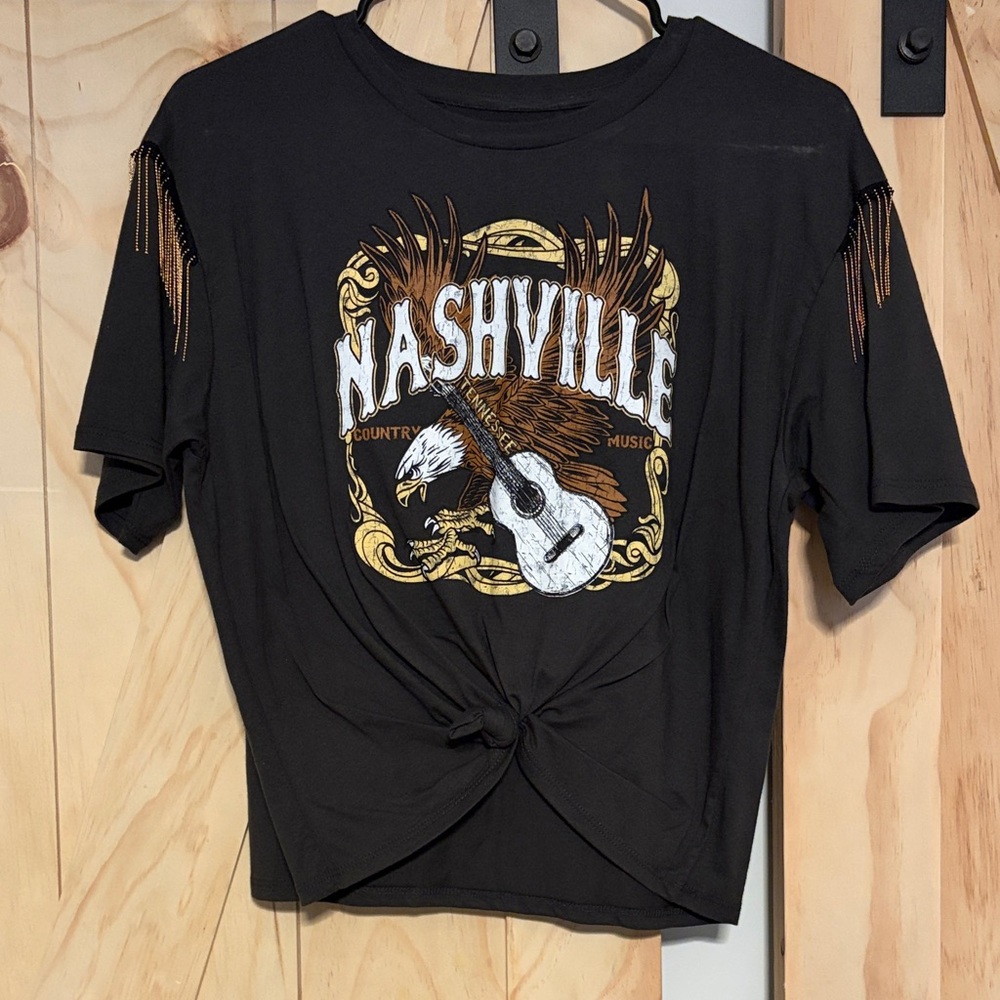 Nashville Music Graphic Black Tee with Knot Brand new without tags.